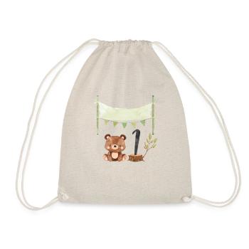1 an bébé ours - Sac de sport léger - nature - Devant