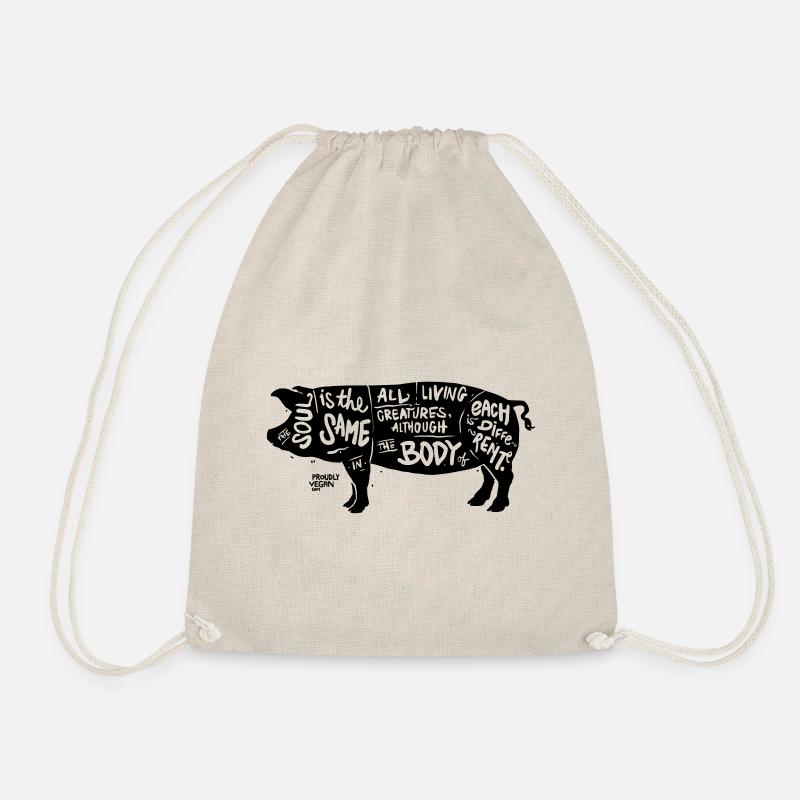 Vegan - "The Soul is the same ..." - Drawstring Bag - nature