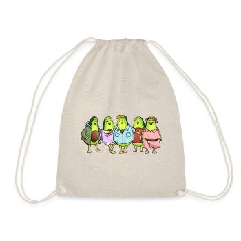 Avocado Cartoon Gang: 3 Jungs und 2 Mädchen - Turnbeutel - Natur - Vorne