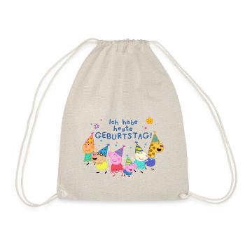 Peppa Pig Geburtstagsdesign Mit Spruch - Turnbeutel - Natur - Vorne