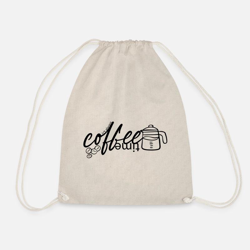 PiexSu - Its always coffeetime - Drawstring Bag - nature