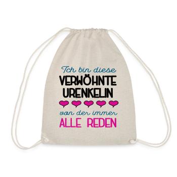 Verwöhnte Urenkelin Spruch Enkelin Ur Enkelkind - Turnbeutel - Natur - Vorne