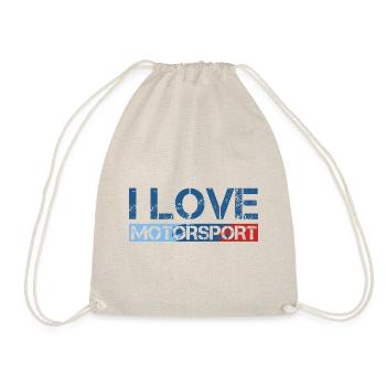 Love Motorsport Shirt Geschenk - Turnbeutel - Natur - Vorne