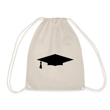 diploma hat icon 12 - Drawstring Bag - nature - Front