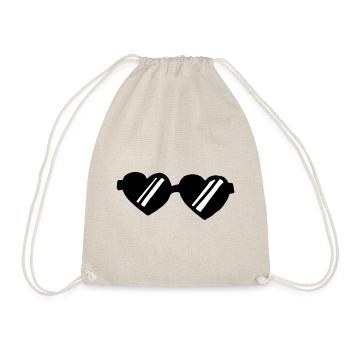 Heart sunglasses / heart - sunglasses - Drawstring Bag - nature - Front
