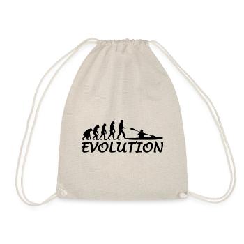 Evolution kayak canoe canoeists paddle gift idea - Drawstring Bag - nature - Front