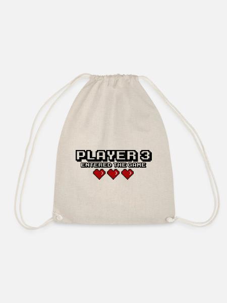 Player 3 entered the game - 3 hearts - Drawstring Bag - nature