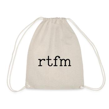 rtfm read the fucking manual it techniker Geschenk - Drawstring Bag - nature - Front