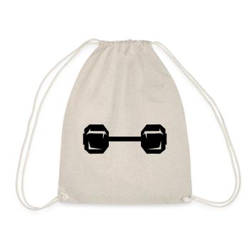 haltere musculation poids bodybuilding 20452 - Sac de sport léger - nature - Devant