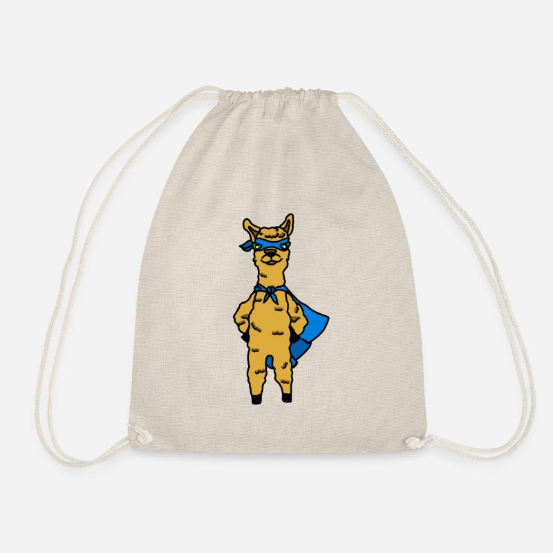 Superlama Lama Superheld Comic Llama Superhero - Drawstring Bag - nature
