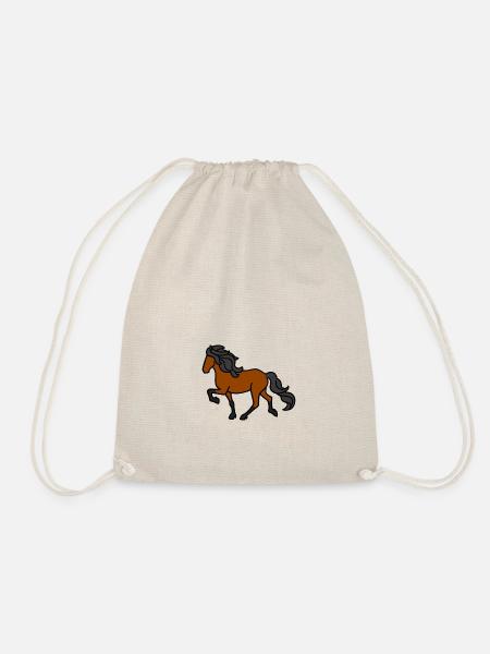 Icelandic horse, browner, lighter - Drawstring Bag - nature