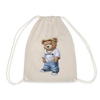 Teddybär Deutschland Fan Deutschlandfan Trikot - Turnbeutel - Natur - Vorne