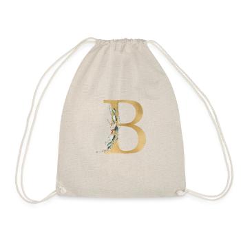 Customizable Monogram B - Drawstring Bag - nature - Front