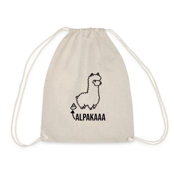 Alpaka Lama Kaka lustiger Spruch - Turnbeutel - Natur - Vorne