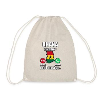Ghana Ghanaian Flag Pride Star Love I Gift - Drawstring Bag - nature - Front