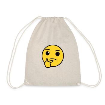 Emoji nachdenken Skizze Farbe - Turnbeutel - Natur - Vorne