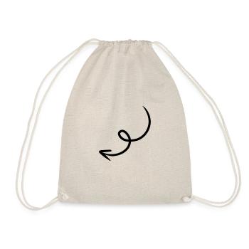 Arrow drawing sketch black - Drawstring Bag - nature - Front