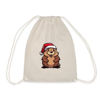 Beaver Christmas - Drawstring Bag - nature - Front