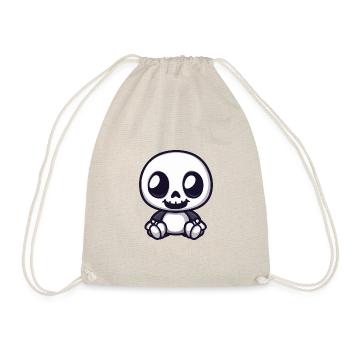 Skull Halloween Skelett Cartoon - Turnbeutel - Natur - Vorne