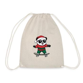 Panda Christmas Funny - Drawstring Bag - nature - Front