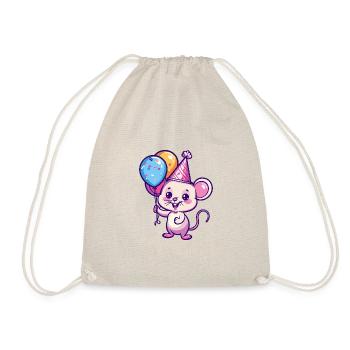 Maus Geburtstag Baby - Turnbeutel - Natur - Vorne