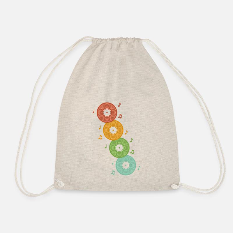 RETRO VINYL SCHALLPLATTEN - Turnbeutel - Natur