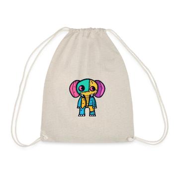 Elefant Halloween Tier - Turnbeutel - Natur - Vorne