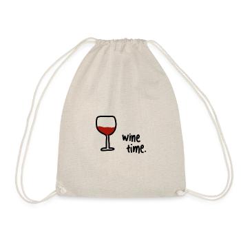 Wein Liebe Wine Time - Turnbeutel - Natur - Vorne