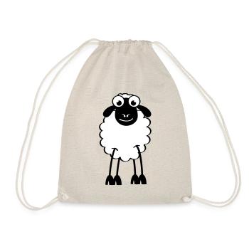 Sheep, white or black sheep. Dreaming or sleeping - Drawstring Bag - nature - Front