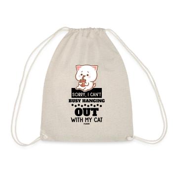 Sorry I Cant Cat Kids Saying - Drawstring Bag - nature - Front