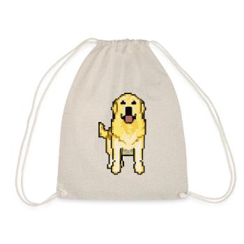 Golden Retriever Pixelated Pixel Dog - Drawstring Bag - nature - Front