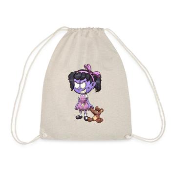 Zombie Girl With Teddy Bear - Drawstring Bag - nature - Front