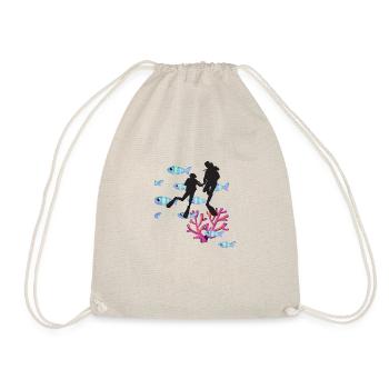 Diver Flagge Tauchen Unter Wasser Geschenk T-Shirt - Turnbeutel - Natur - Vorne