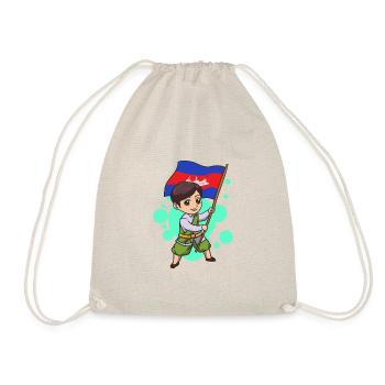 Temple du Cambodge Khmer Vintage drapeau je cadeau - Sac de sport léger - nature - Devant