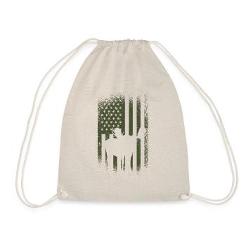 Elk Camo Us Flag Moose - Drawstring Bag - nature - Front