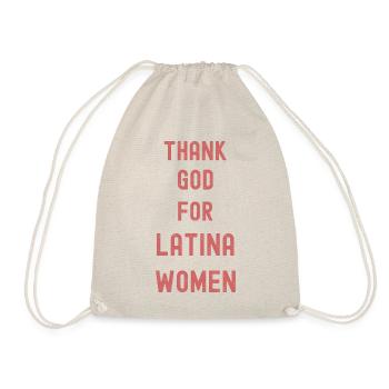 Thank God for Latina Women Hispanic Heritage - Drawstring Bag - nature - Front