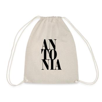 Antonia Surname First name Modern font Word Art - Drawstring Bag - nature - Front