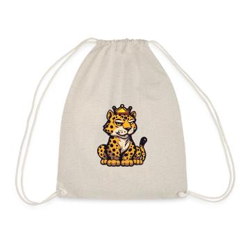 Leopard Comic Krone - Turnbeutel - Natur - Vorne