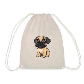 Bullmastiff Hund Comic Baby - Turnbeutel - Natur - Vorne