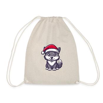 Wolf Weihnachten Christmas - Drawstring Bag - nature - Front