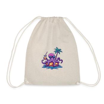 Octopus Summer Holiday - Drawstring Bag - nature - Front