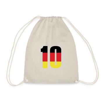 10 Zahl Deutschland Trikot - Turnbeutel - Natur - Vorne