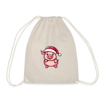 Pig Christmas Cute - Drawstring Bag - nature - Front