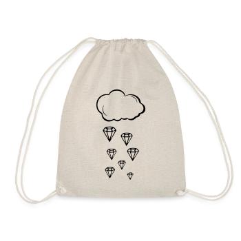 Diamond rain diamonds clouds - Drawstring Bag - nature - Front