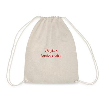 HAPPY BIRTHDAY. HAPPY BIRTHDAY. ANNIVERSARY. - Drawstring Bag - nature - Front