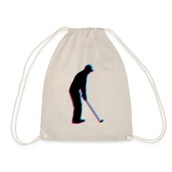 3D Silhouette Golf - Turnbeutel - Natur - Vorne