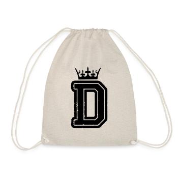 buchstabe_d_king_01 - Drawstring Bag - nature - Front