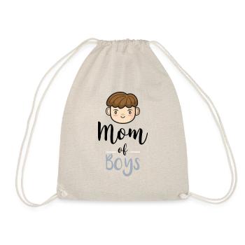 Mama von Jungen Geschenk Mutter Muttertag - Turnbeutel - Natur - Vorne