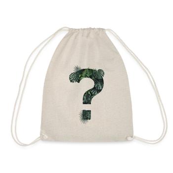 Green Tropics Plants Question Mark Jungle - Drawstring Bag - nature - Front
