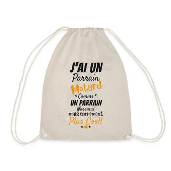 I Have a Biker Godfather Baby Shower Gift Motorcycle - Drawstring Bag - nature - Front